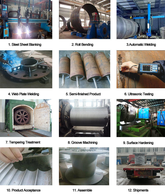 Q355D Steel 300m Cable Winding Drum, Main Components Of Tower Crane