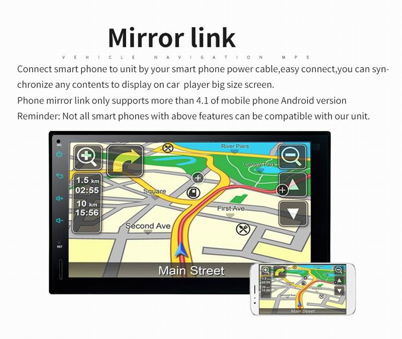 Ouchuangbo android 5.1 car MP5 audio gps stereo radio support 3G WIFI 1024*600 quad core