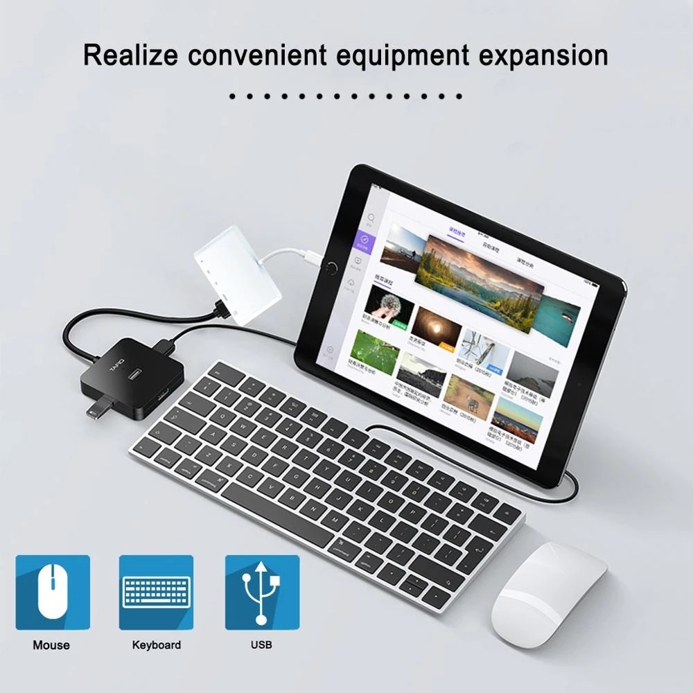 1080P Lightning To HDMI Cable USB SD TF Card Reader Digital AV TV OTG Adapter Hub