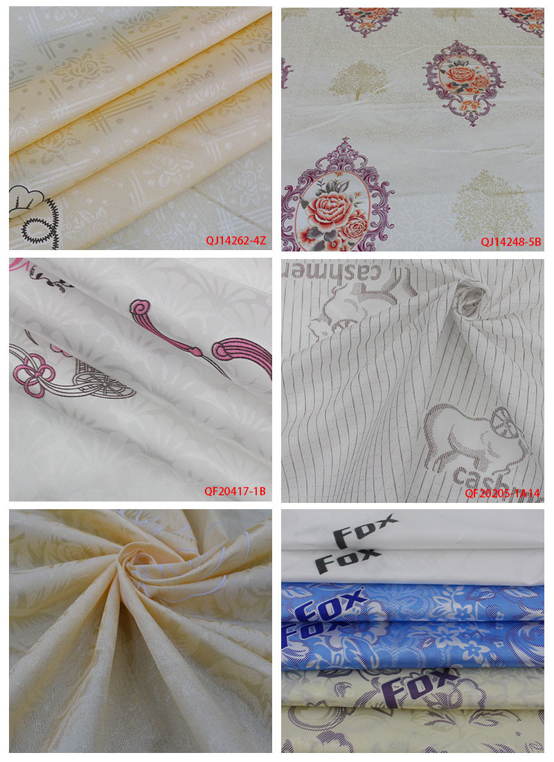 100% Polyester Golden Pongee Mattress Quilting Fabric Warp Knitting Printing