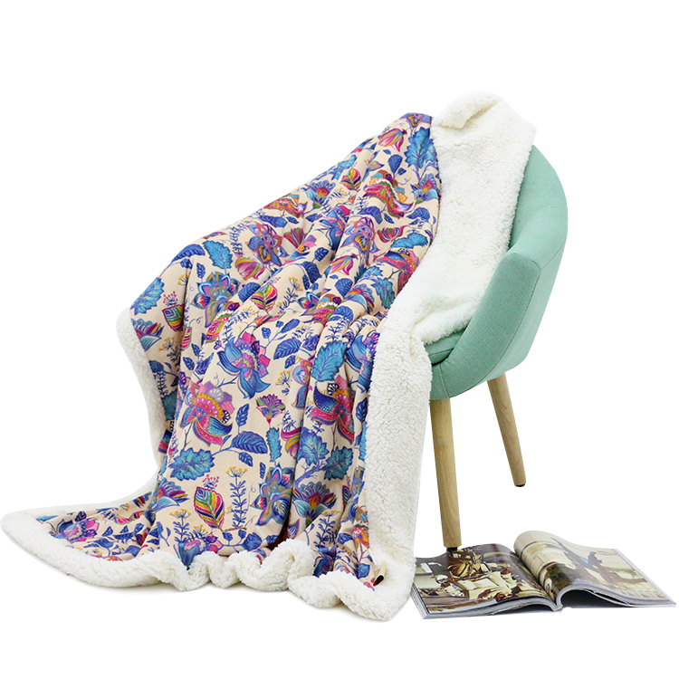 Christmas Customized Printed Sherpa Throw Soft Cozy Plush Fleece Blankets for Sofa Bedding Winter