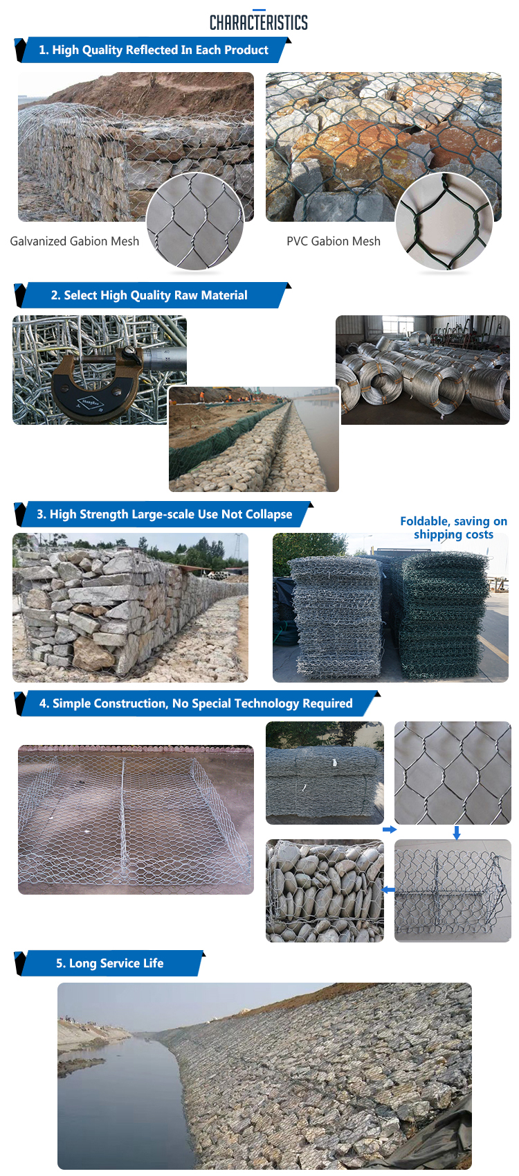 80 X 100 Mm Crimped Gabion Fence System / Woven Gabion Baskets
