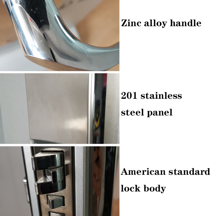 Stainless Steel Electronic Card Key Door Lock / RFID Access Control Door Lock