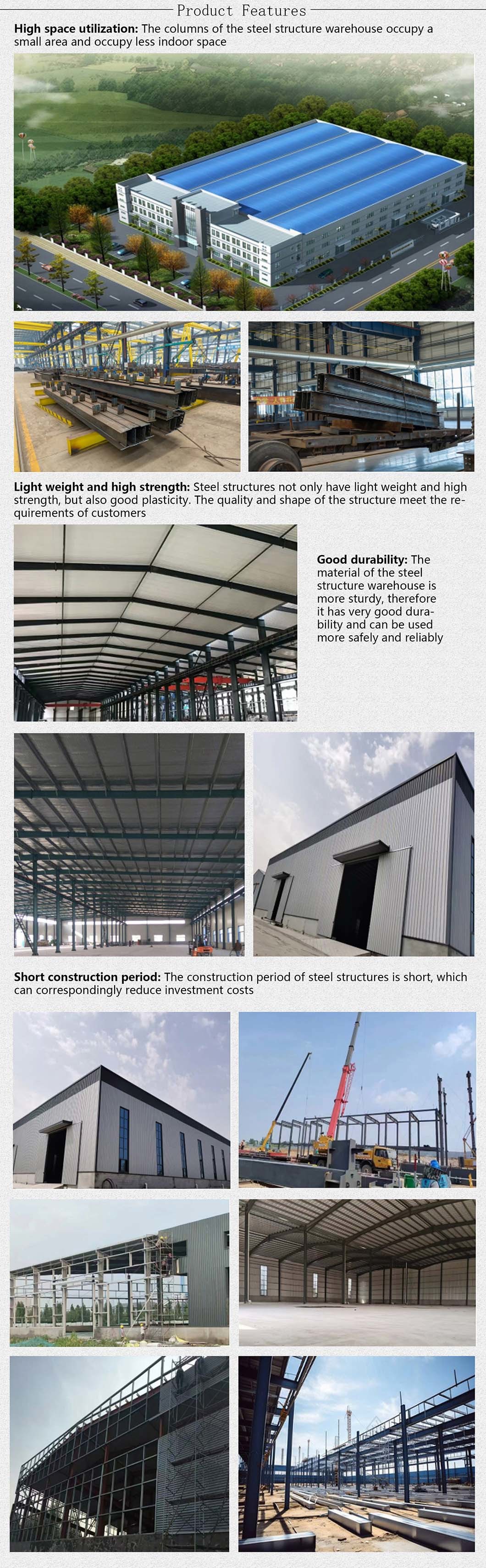Steel Structure Workshop Industrial Storage Modular Hangar Shed