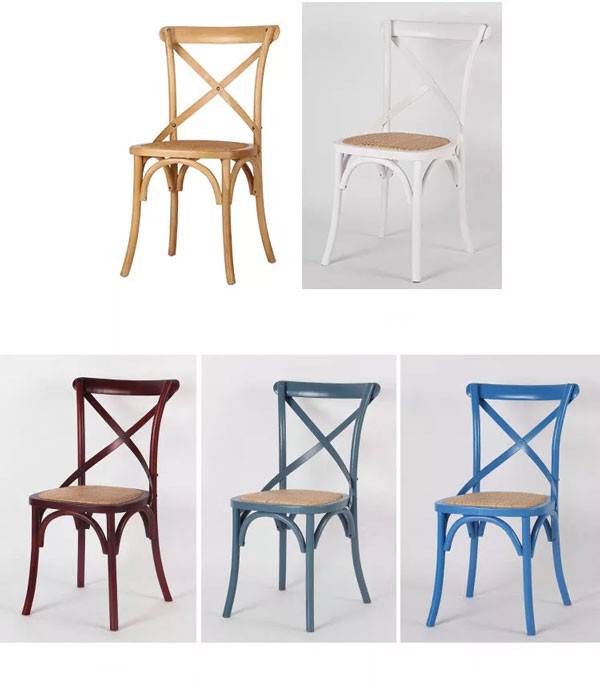 Nordic Mordern Wooden X Cross Back Chair Wedding Banquet Furniture Bentwood Chairs