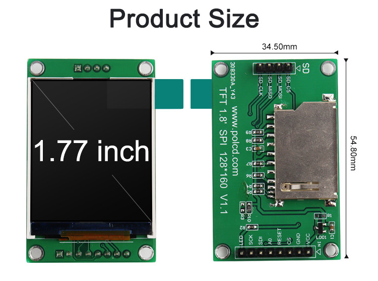 250 Nit Tft Lcd Display Panel MCU 8 Bit