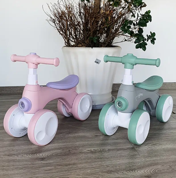 Mini Ride On Car Foot Push Mini Baby Balance Bike for Kids Four Wheels and Plastic