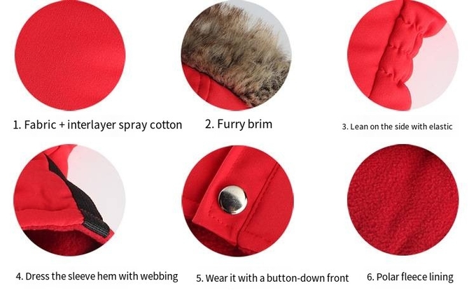 Winter Pet Jacket Dog Clothes Traction Zipper Pattern Stay Warm