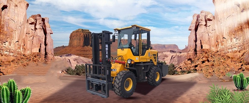 Off Road Forklift 4x4 4WD Model ET50 High Duarability 5ton Rough Terrain Forklift Truck