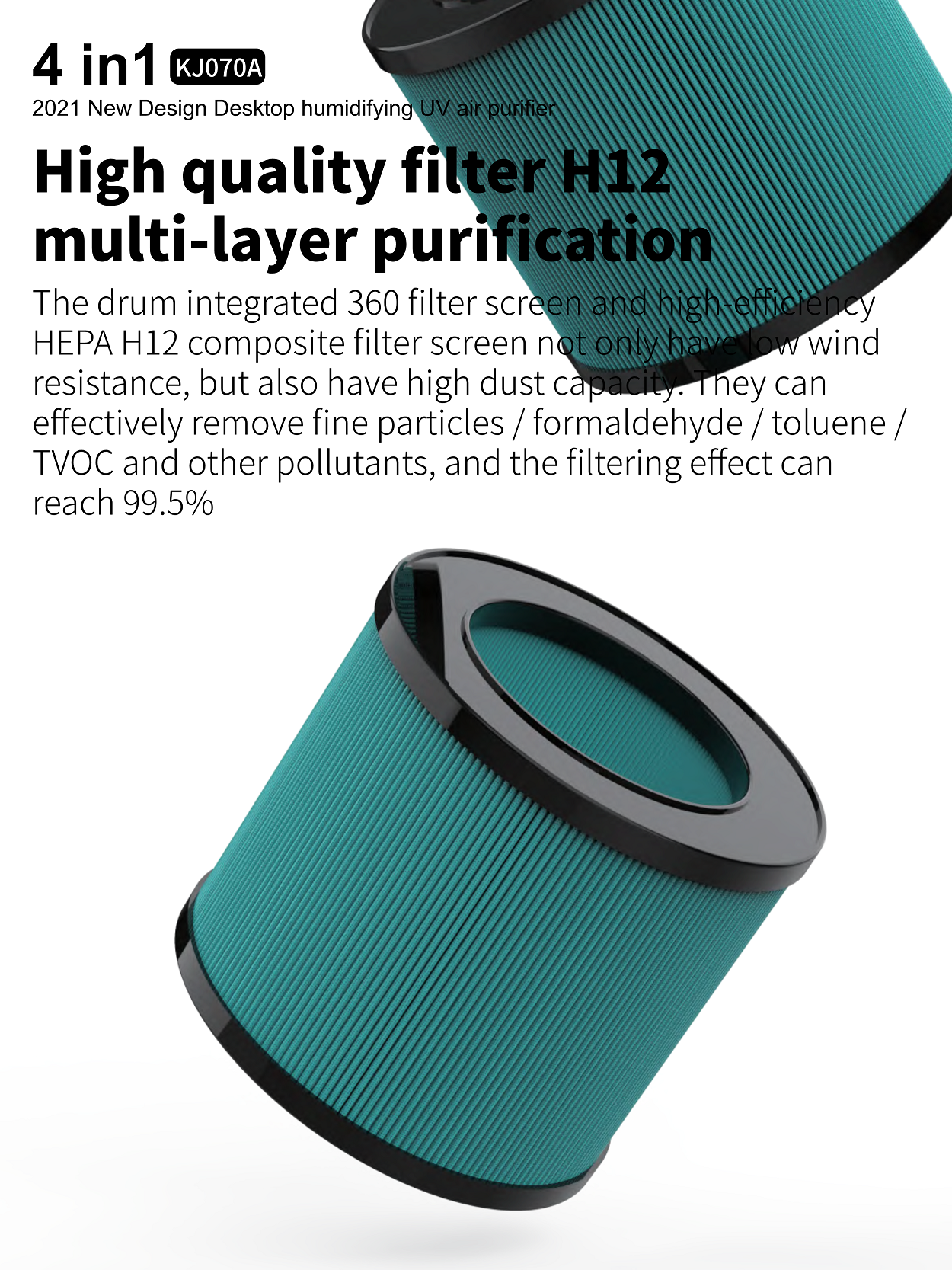 HOMEFISH Hepa Filter Household Air Purifier Ion Humidifier 400ml