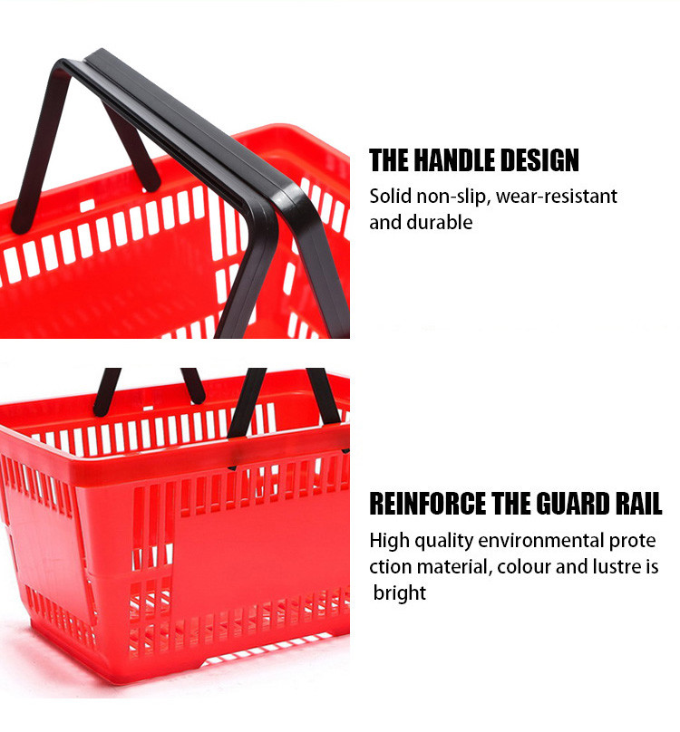 Foldable Portable Plastic Trolley Basket For Groceries, Plastic Shopping Basket