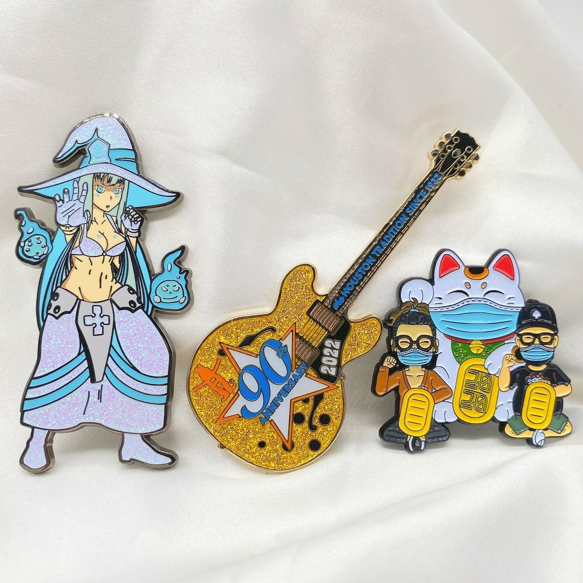 Metal Customer Size Personalized Enamel Glittering Colors Pins Order Pins With Logo