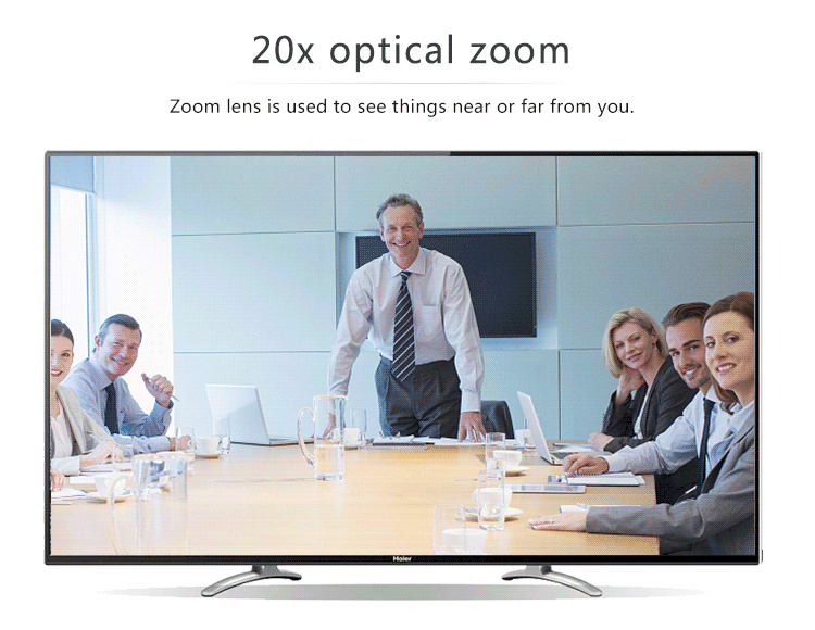 Tongveo HD1080p 60fps 20X Zoom PTZ Conference Camera USB HDMI 3G-SDI 3 Videa Outputs for Church Tele-Education Healthcare (20X Zoom TEVO-VHD20N)