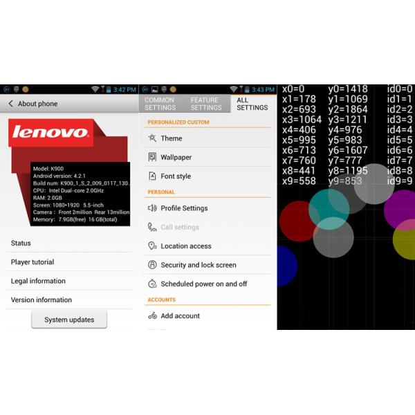 In Stock Lenovo K900 Mobile Phone 5.5" Intel Z2580 Inside 2GB+16GB Android 4.2 2500MAH