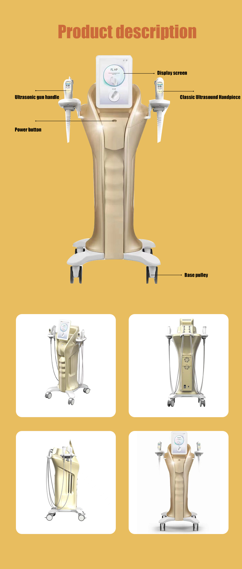 Manufacture vertical Hifu Rf Machine For Face Lifting Skin Tightening New Doublo HIFU Beauty Machine