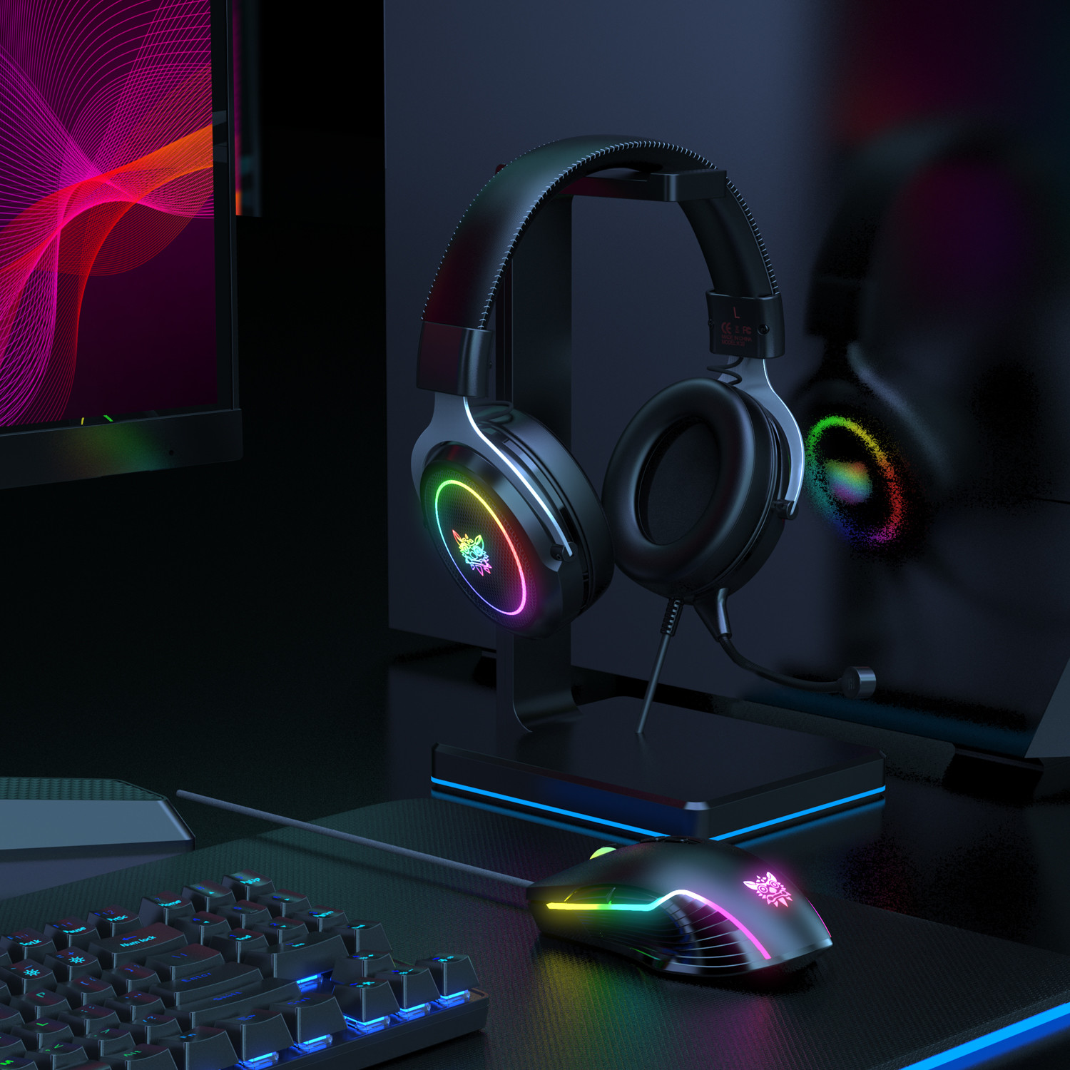 2.2m Wire Omnidirectional PC Gaming Headset Onkuma X11 Pro Ergonomic ABS