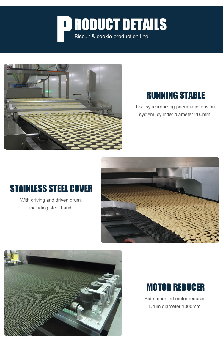 Biscuit Making Assembly Line Steel Conveyor Machine For Food Industry