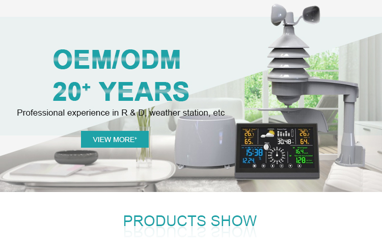 Function In-Out Temperature and Humidity RC Alarm Clock with LUMINOVA