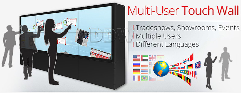 High Brightness 3x3 Video Wall / Samsung Panel Touch Screen Wall Display