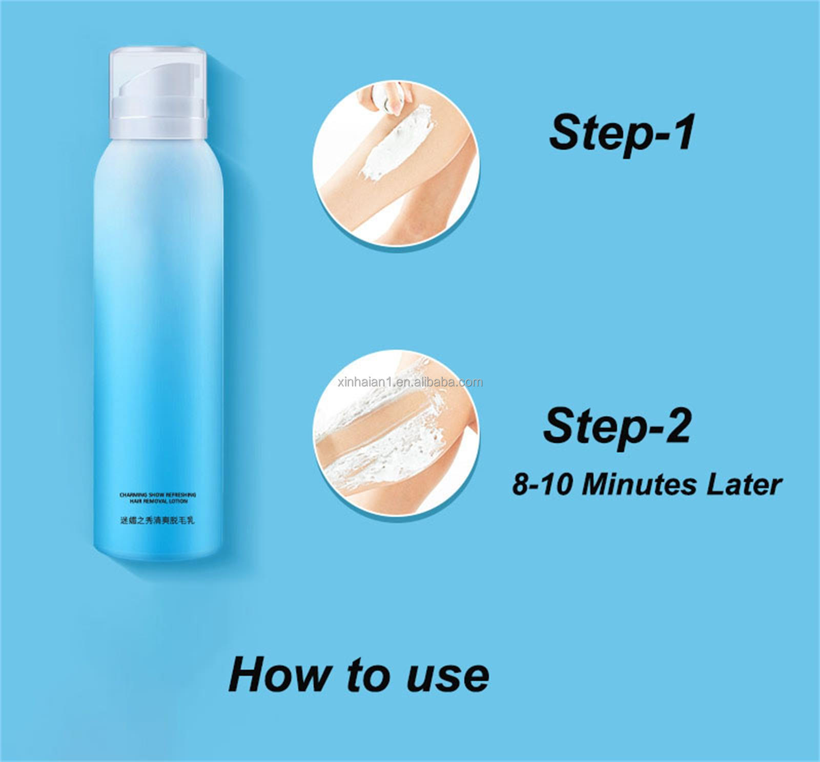Facial and Body Hair Removal Cream Organic Depilatory Lotion for Long-Lasting Results