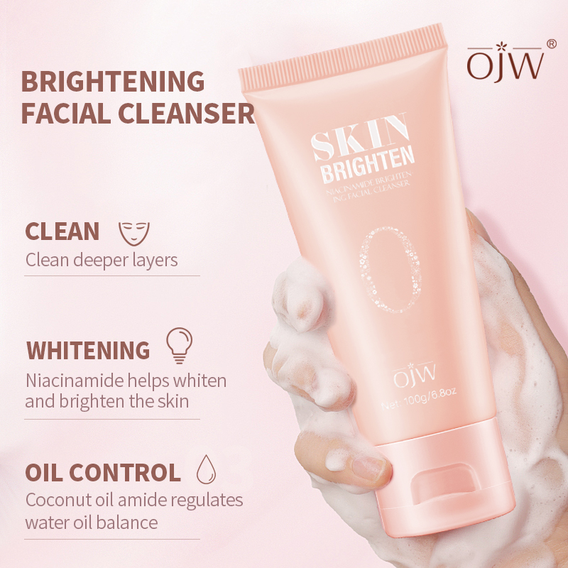 Organic OEM Face Wash Foam Rich Oil Control Gentle Makeup Removing Cleaning Skin Whitening Face Wash For Oily Skin
