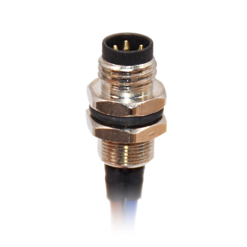 Front Mount Back Mount Panel Mount M8 Socket Connector With Wires 3pin Female With Pigtail