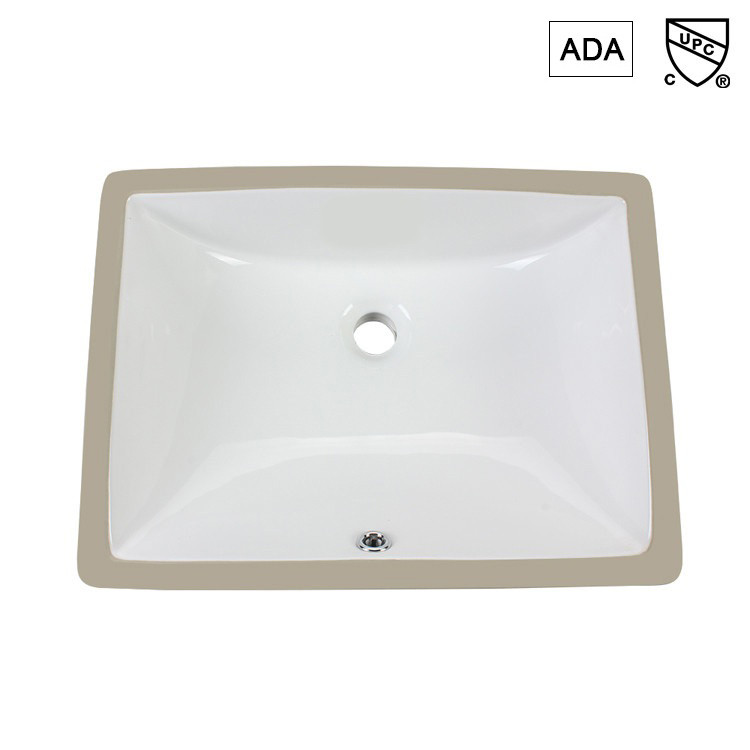 Stains Resistant Ada Bathroom Sink 17" Rectangular Undermount Bathroom Sink 500mm
