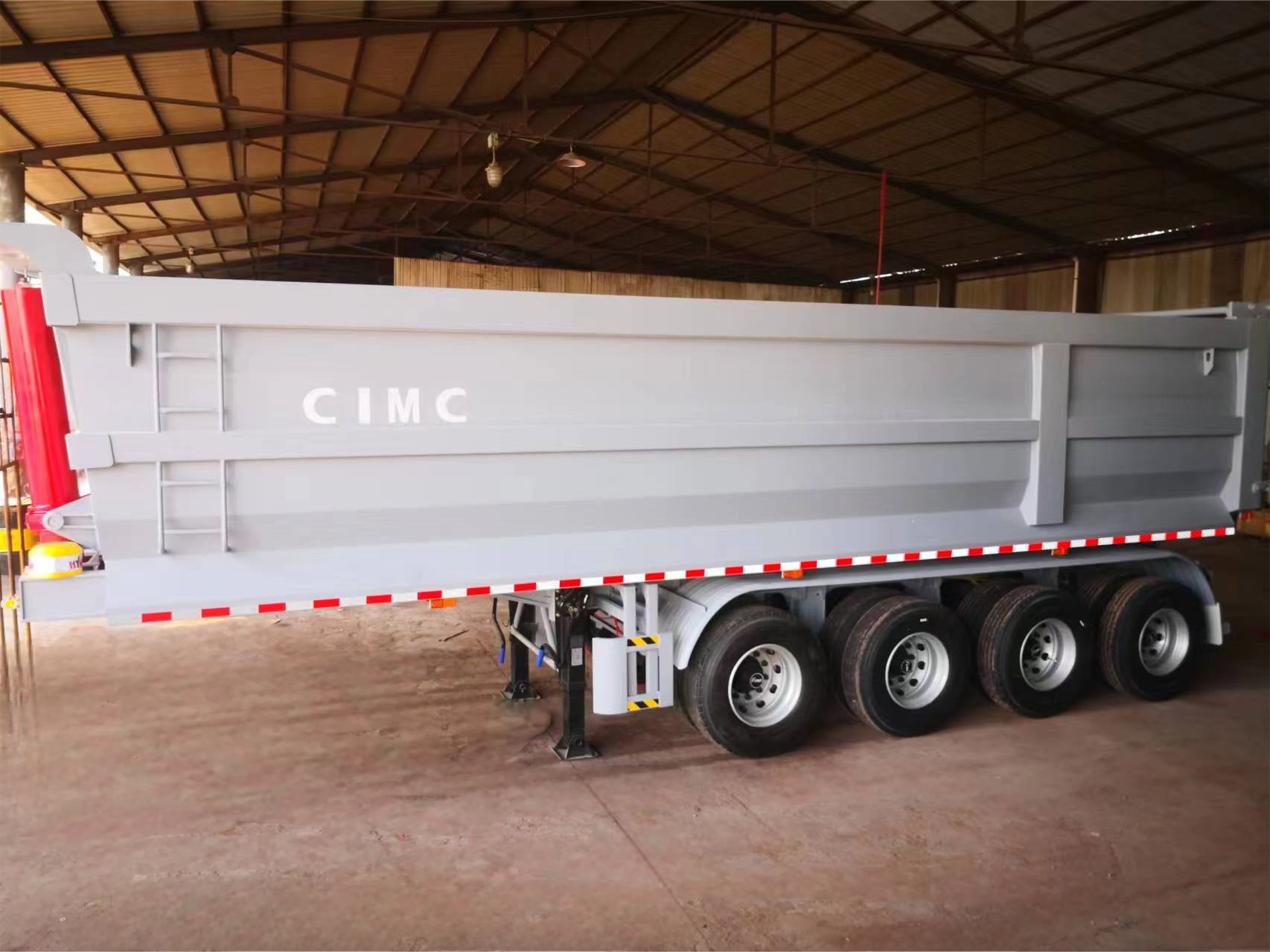 3-Axle U Shape Hydraulic Grain Camions-Remorques High Quality steel Rear Dump truck Semi Tipping Trailer Made In China