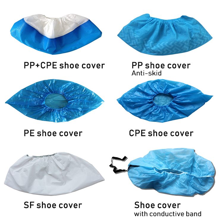 Factory Direct Wholesale CPE Shoe Cover Blue Hospital Shoe Covers 40x17cm