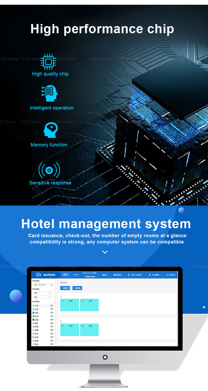 Digital Semiauto Handle Hotel Smart Locks Baking Vanish Aluminium Alloy Material