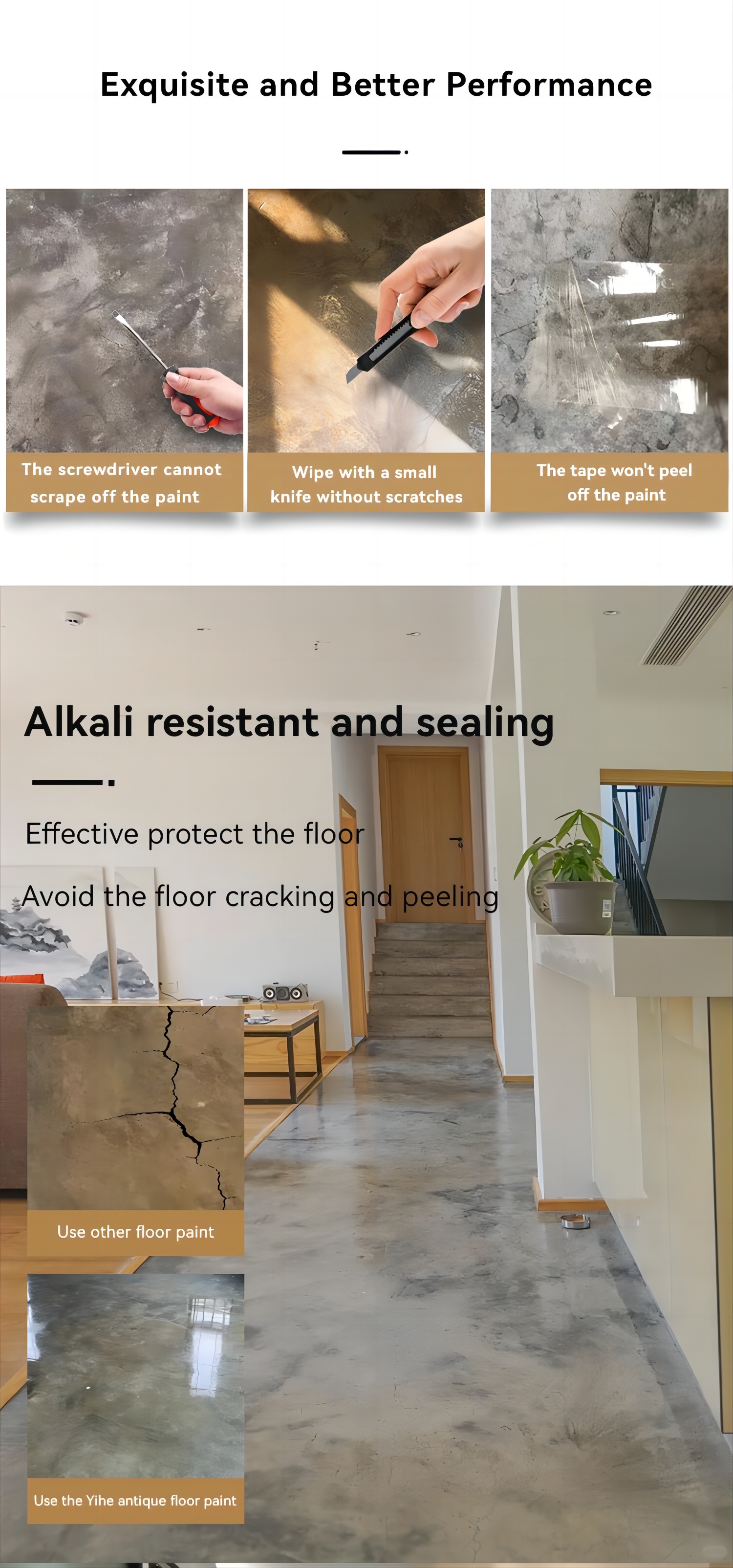 MF Tio2 Epoxy Floor Paint for Concrete Self-Leveling Liquid Coating and Smooth Finish