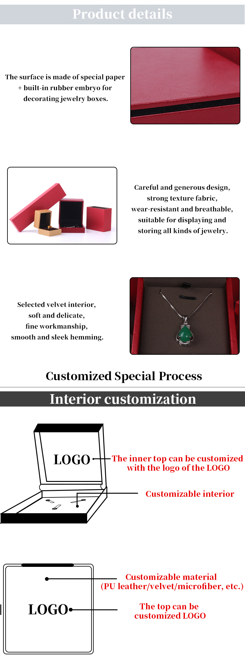 Custom Logo Paper Jewelry Packaging Box for Bracelet Necklace Storage 5.5*4.5*3.5