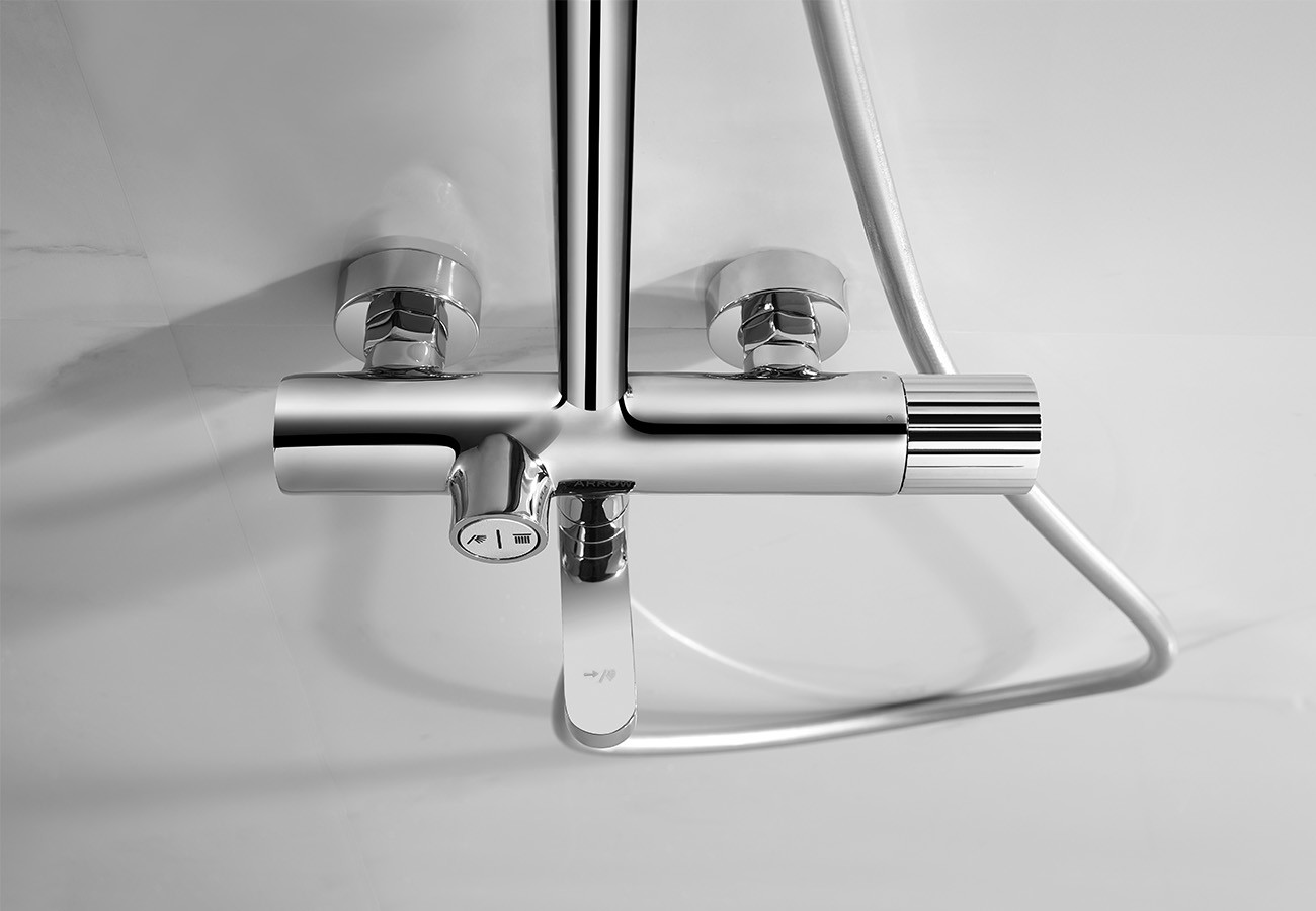 3 Function Hand Shower Mixer Set H 822-1212mm Handheld Chrome Brass