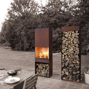 China Yard / Garden Cast Iron Fire Pot , Corten Steel Fire Pit Wood Burning Fireplace on sale