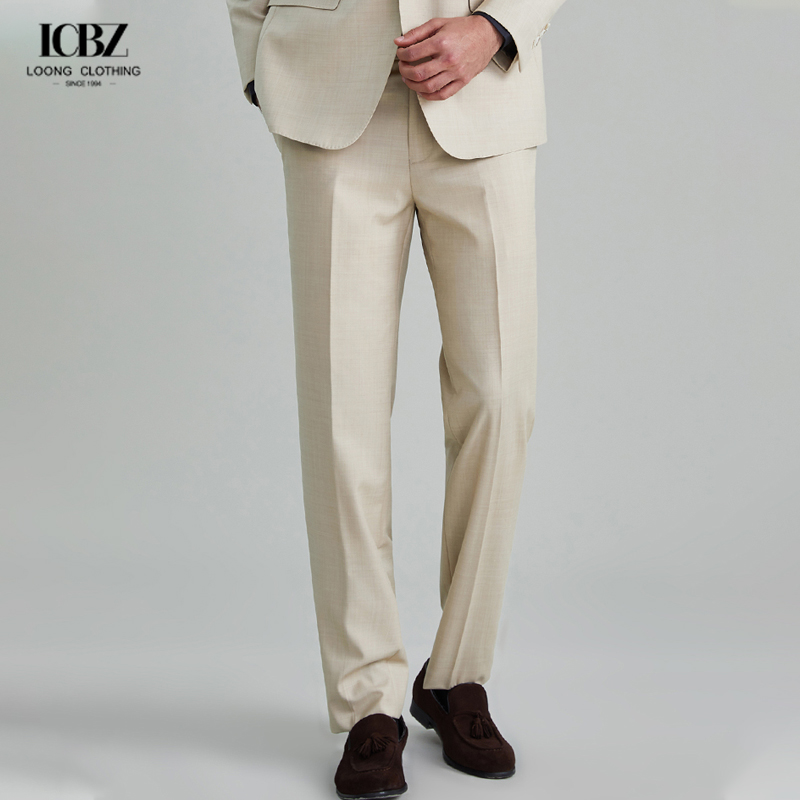 Knitted Weaving Method Slim Fit Pencil Skinny Suit Pants for Men's Business Attire