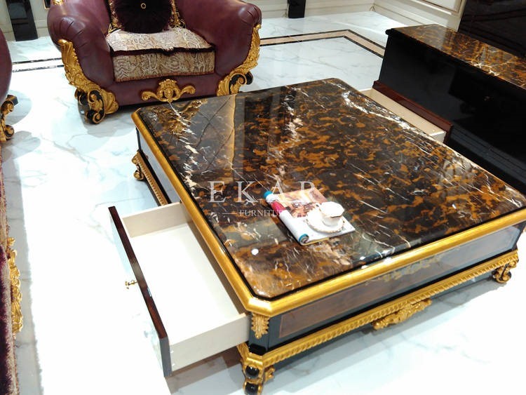 Golden furniture low table sculpture coffee table TT-019
