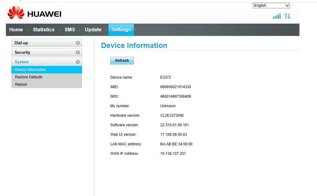 Unlocked Huawei E3372h-510 LTE/4G 150 Mbps USB Dongle