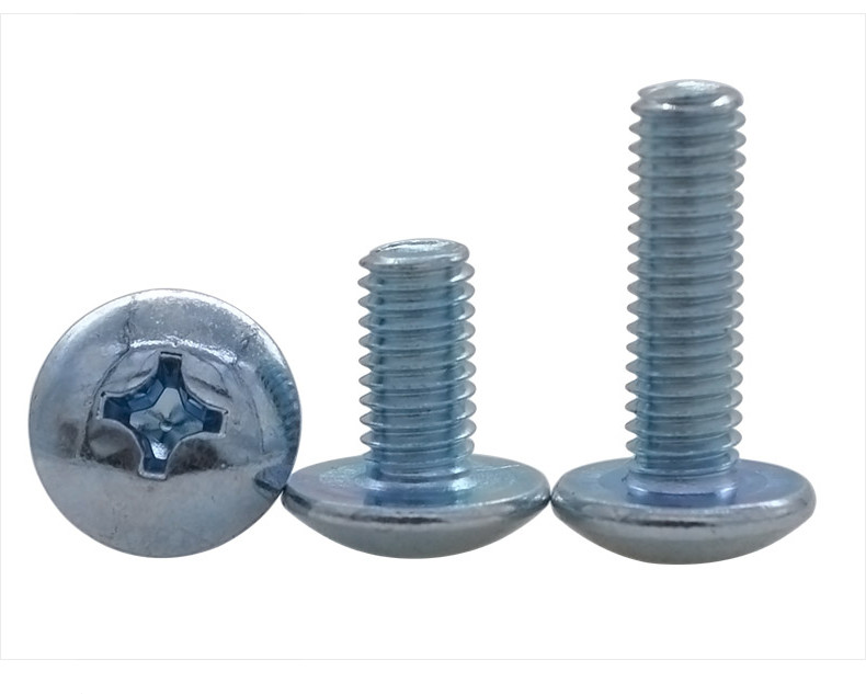 Zinc Plated Steel Cross Recessed Drive Mushroom Head Screws Zinc Plated Steel Extra-Wide Truss Head Phillips Screws