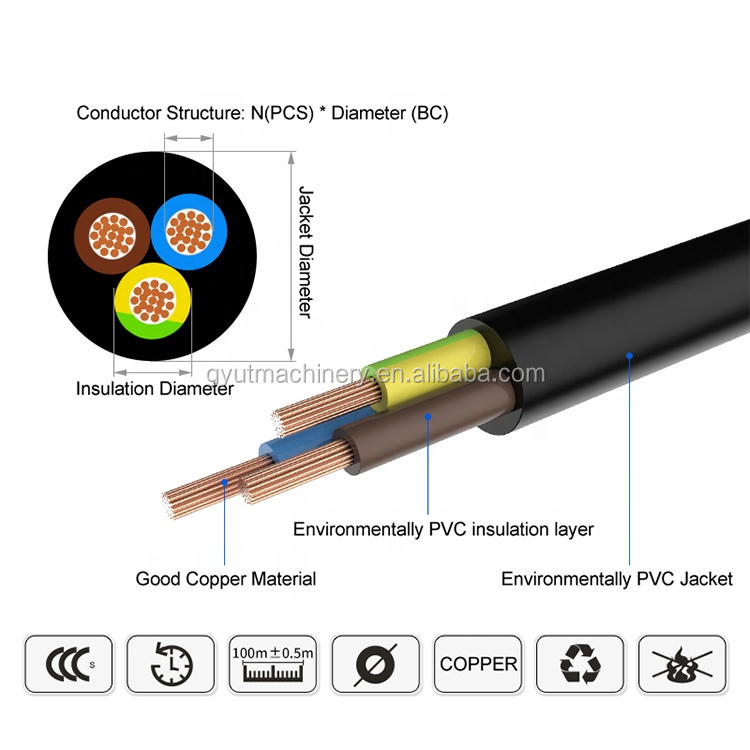 Second Hand Automatic Electric Wire Cable Extruder Machines for PE PVC Wire Extrusion