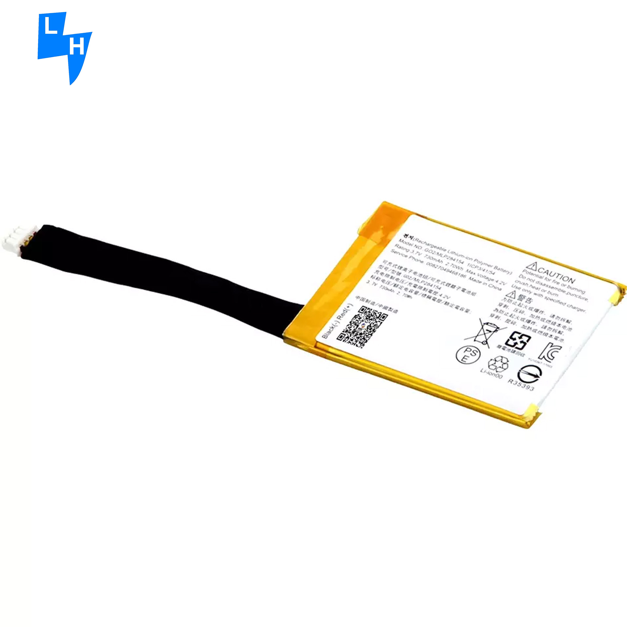 Black Replacement Battery For JBL GO2 730mAh Li-ion Polymer Battery 3.7V Rechargeable