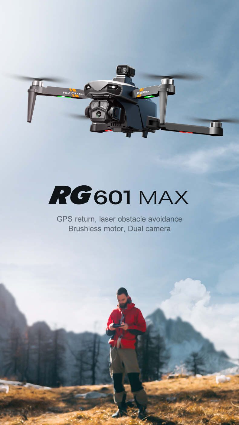Professional RC Quadcopter Original Rg601 Max 5G GPS Drone with Dual 4K HD Camera and Optical Flow