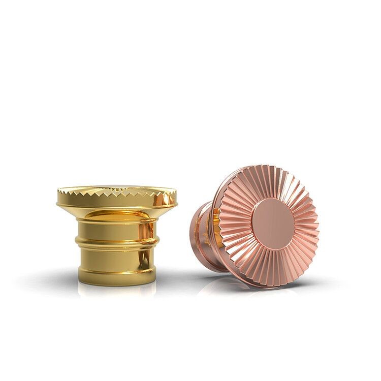 Round Cyclindrical Zinc Alloy Perfume Bottle Caps For 15mm Neck