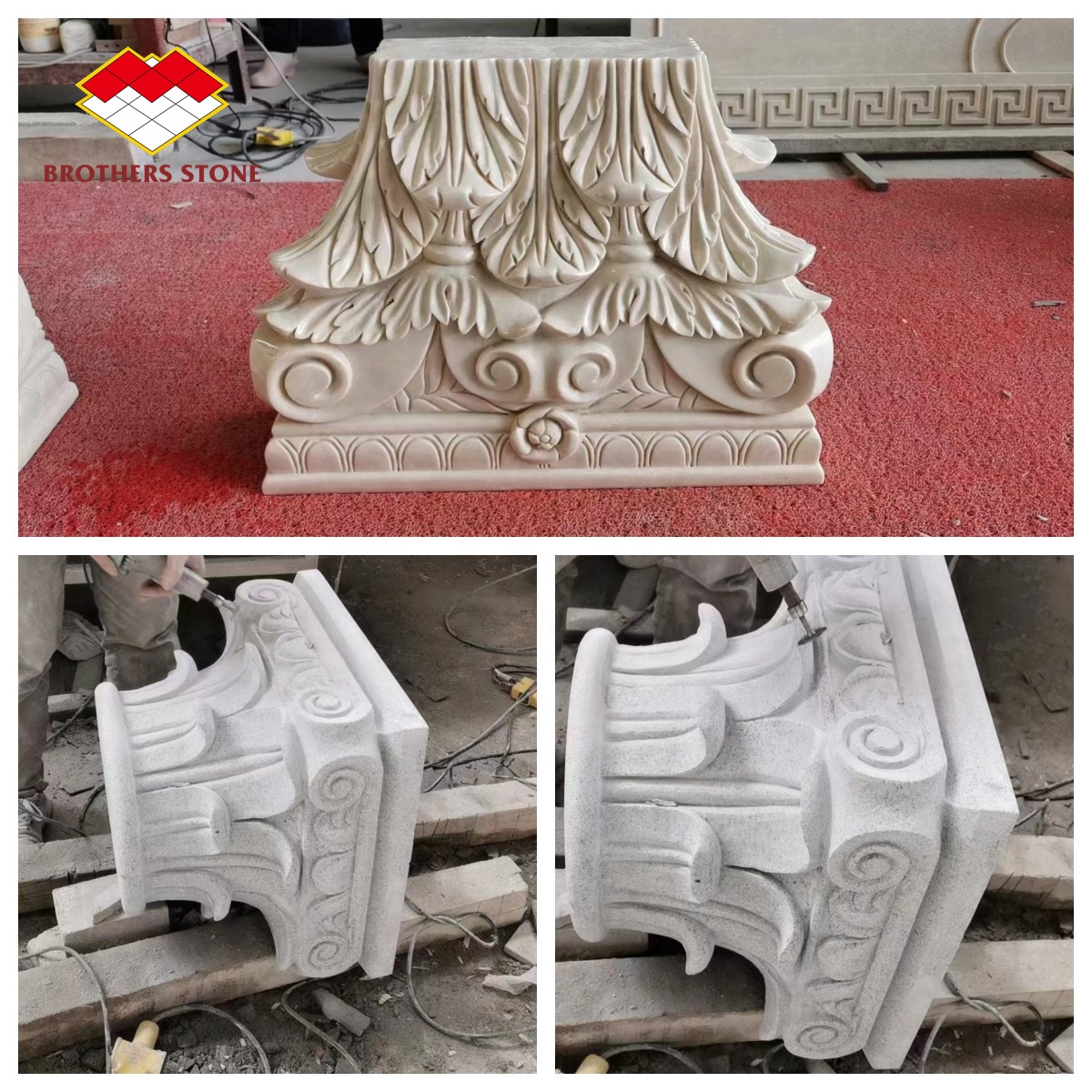 Solid Marble Porch Pedestal in Modern Design Style for Non-slip and Beautiful Pillar