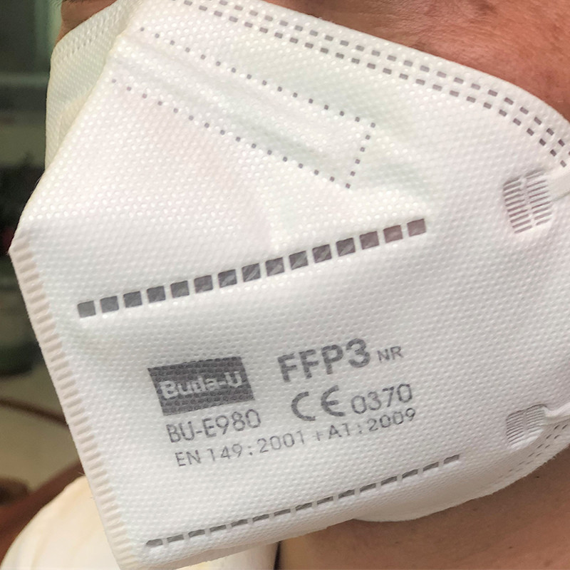 EN149 FFP3 Face Mask , Breathable FFP3 Protective Face Mask With Elastic Earloop , With No Valve , White Color