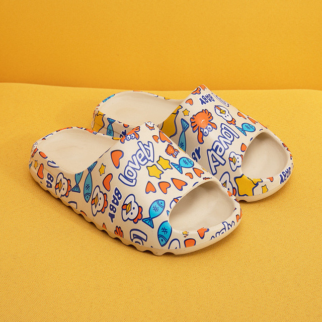 Happy Summer Cartoon Elmo Yezzy EVA Slides Slipper Women Beach Sandal