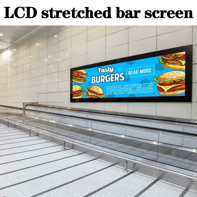High Brightness Shelf Edge Bar Lcd Monitor Retail Stores Ultra Wide Stretched Displays 49.5Inch