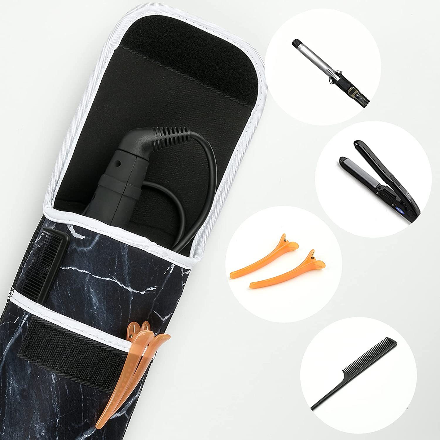 Heat Resistant Cover Hair Straightener Storage Bag Flat Iron Storage Pouch 20*10cm