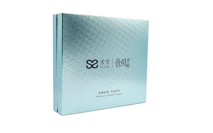 2 Piece Rigid Cardboard Box For Cosmetic Set Gold Hot Stamping Foiled