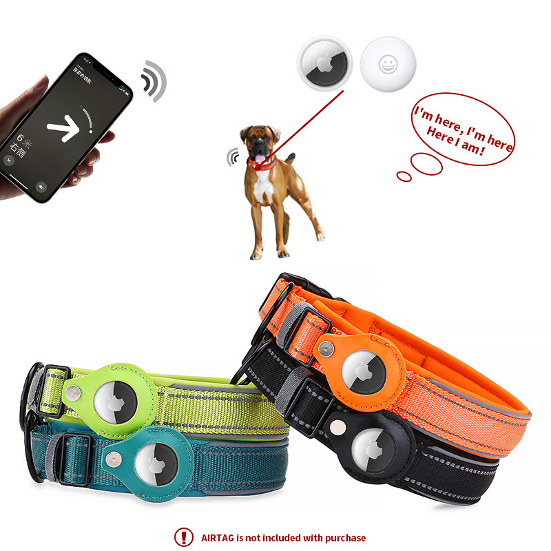 Custom Logo Polyester Pet Collars Leashes Adjustable Tracking 40cm Dog Collar OEM