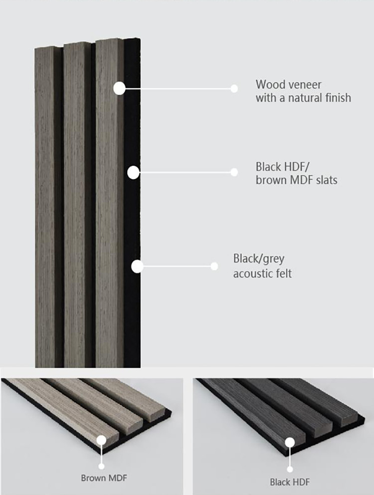 Veneer Wood Slat Acoustic Wood Panels For Walls Soundproof Banding Factory Supplier